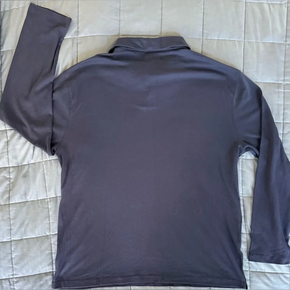 Banana Republic Luxe Touch Long Sleeve Polo Blue XXL NWT